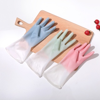 🍉AA86 Shop🍉 ถุงมือทำความสะอาด ถุงมือยางPVC ถุงมือทำความสะอาดอเนกประสงค์ (สุ่มสี)