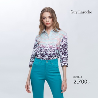 Guy Laroche เสื้อผู้หญิง เสื้อเชิ้ตผู้หญิง เสื้อมีปก แขนยาว SPORT LINEN SHI (GZ1BLR)