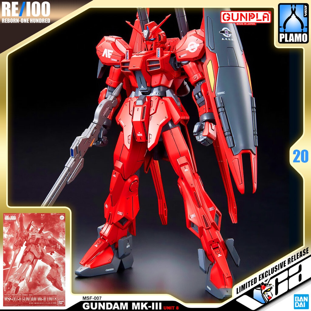 ⭐️ PREMIUM BANDAI PB GUNPLA REBORN ONE HUNDRED RE100 1/100 MSF-007-8 ...