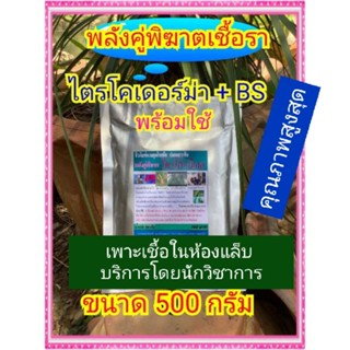 ไตรโคเดอร์มา+บีเอส ขนาด 500 กรัม ชีวภัณฑ์ปลอดสารพิษ ป้องกันและกำจัดเชื้อราทุกชนิด