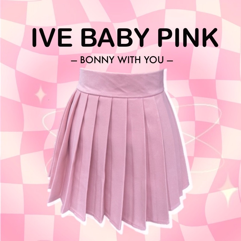 bonny-รุ่น-ive-baby-pink-พร้อมส่ง-กระโปรงเทนนิสรุ่น-limited-กระโปรงเทนนิสสีชมพู-หรือแมทซ์-blackpink-ก็ปัง