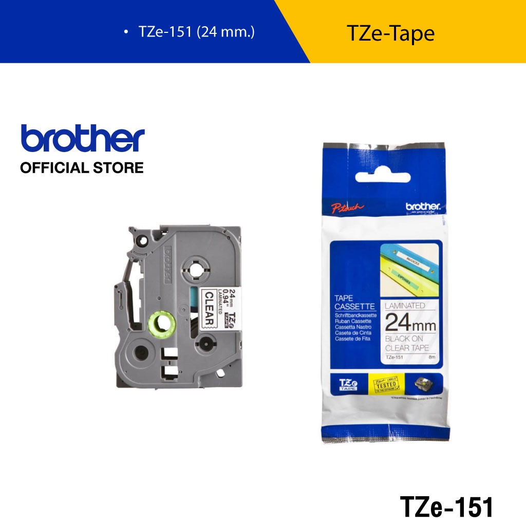 รูปภาพสินค้าแรกของBROTHER Label Tape TZE 24 mm เทปพิมพ์อักษร ขนาด 24 มม. แบบเคลือบพลาสติก