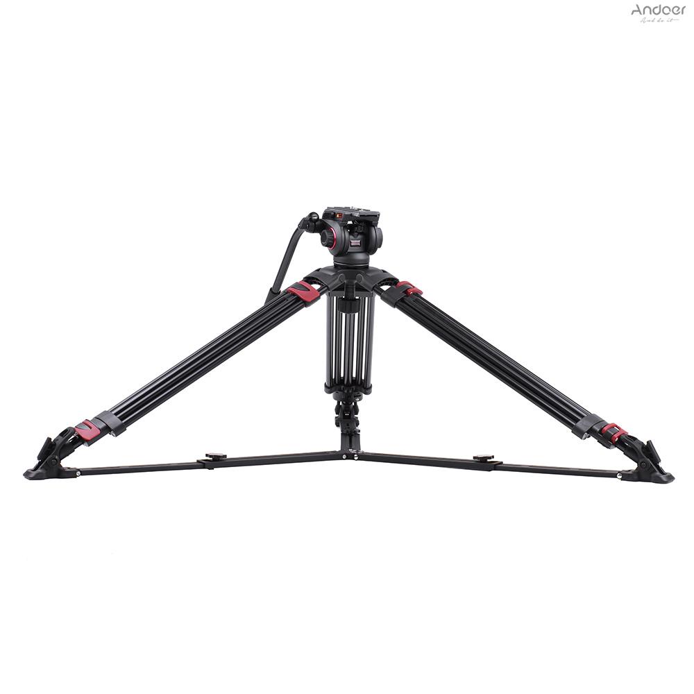miliboo-mtt609a-professional-photography-3-sections-tripod-stand-aluminum-alloy-with-360-panorama-fluid-hydraulic-bowl-head-max-height-170cm-5-6ft-load-capacity-15kg-for-n