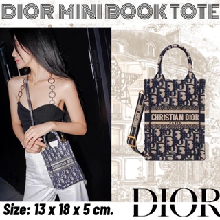 ดิออร์   DIOR  MINI BOOK TOTE/กระเป๋าสตรี/กระเป๋าสะพายไหล่/กระเป๋าโทรศัพท์มือถือ/ยุโรปนำเข้าแท้100%/