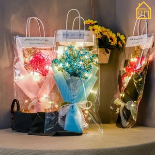 กระเป๋าถือ PVC ลายดอกกุหลาบ โรแมนติก ของขวัญวันวาเลนไทน์ DIY สําหรับตกแต่งงานแต่งงาน