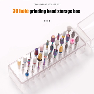 【AG】Drill Bits Holder Transparent Large High Durability Dustproof Holes Space-saving Plastic Drill