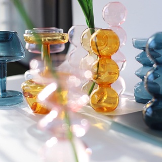 สินค้า [DOUBLE] Modern Glass Flower Vase Table Hydroponics Terrarium Plant Holder Container