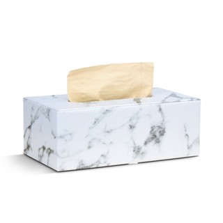 Rectangular Marble PU Leather Facial Tissue Box Cover Napkin Holder Paper Towel Dispenser Container For Home Office Car