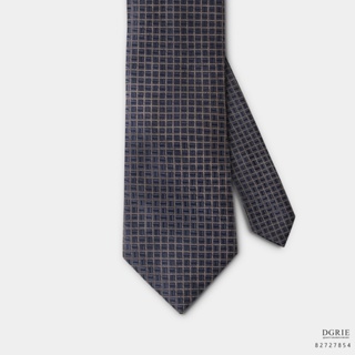 Navy Yellow Check N&amp;Y 3 Inch Necktie-เนคไทสีกรมลายตารางเหลือง