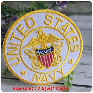 U.S. Navy ทหารเรือ ตัวรีดติดเสื้อ อาร์มรีด อาร์มปัก ตกแต่งเสื้อผ้า หมวก กระเป๋า แจ๊คเก็ตยีนส์ Badge Embroidered Iron ...