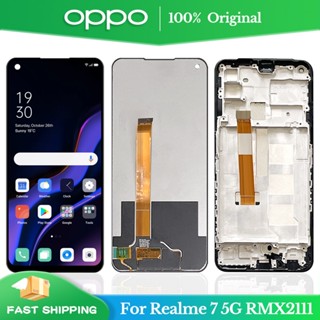 6.5&amp;#39;&amp;#39ของแท้ อะไหล่หน้าจอสัมผัส LCD พร้อมกรอบ แบบเปลี่ยน สําหรับ Oppo Realme 7 5G Global RMX2111