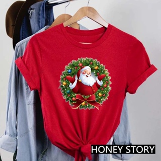 ▩เสื้อยืดคริสต์มาส Merry Christmas &amp; Happy new year T-shirt พิมพ์ต้นคริสต์มาส เสื้อยืดซานต้า เสื้อทีม เสื้อปีใหม่ No.120