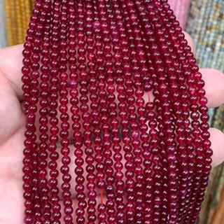 ทับทิม Ruby 3 mm ทรงกลม เส้นยาว