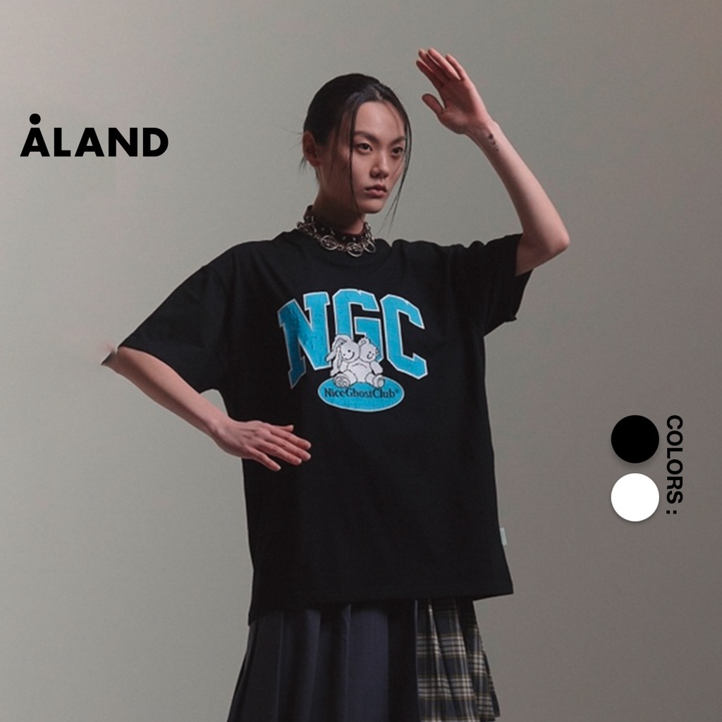 aland-เสื้อยืด-nice-ghost-club-bunnybear-college-logo-tee