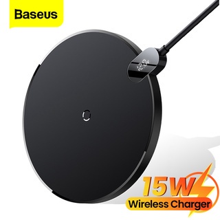 Baseus ที่ชาร์จไร้สาย 15W สําหรับ iPhone 13 Pro Max 12 Samsung LED Desktop Wireless Charger สําหรับ Airpods