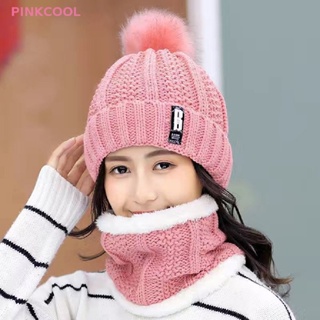 Pinkcool หมวกบีนนี่ ผ้าถักหนา ให้ความอบอุ่น ลายตัวอักษร เหมาะกับฤดูหนาว สําหรับผู้หญิง ขายดี