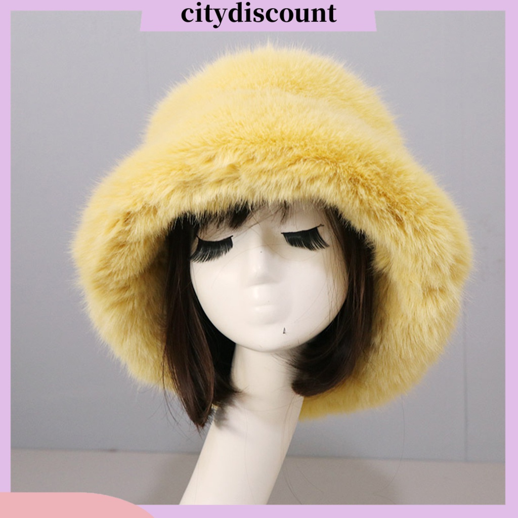 lt-citydiscount-gt-หมวกบักเก็ต-ขนปุยนิ่ม-หนา-ป้องกันหู-ขนาดใหญ่-เหมาะกับฤดูหนาว-สําหรับผู้หญิง