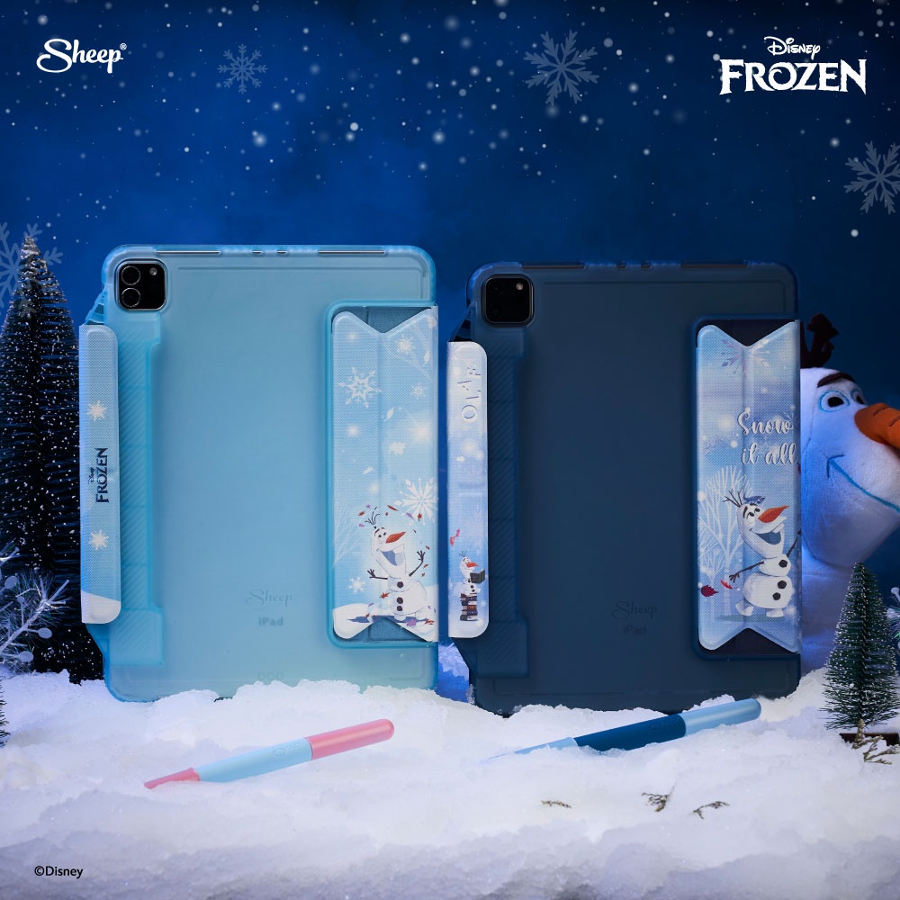 disney-s-frozen-olaf-limited-collection-people-เคสสำหรับไอแพด-pro-11-m1-m2-air-4-5-เคสเก็บปลอกปากกาได้-แถมปลอกปาก