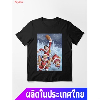 New  discount One Piece หนึ่งชิ้น อะนิเมะ โจรสลัด Masukkamar One Piece Merry Christmas Essential T-Shirt เสื้อยืด 1_21