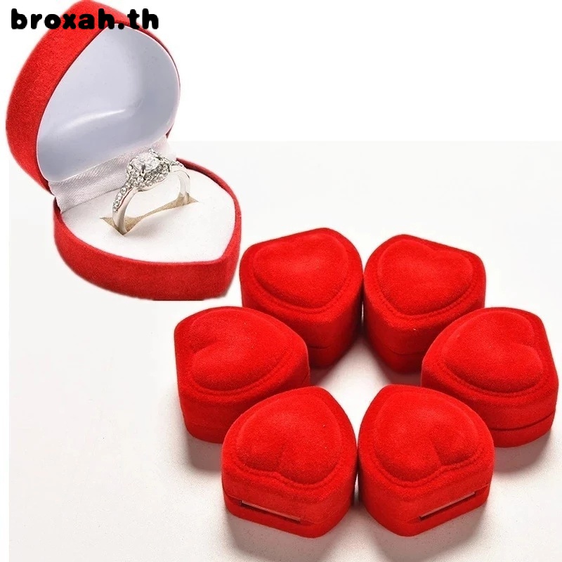 broxah-กล่องอะคริลิคใส-รูปหัวใจ-สีแดง-สําหรับใส่เครื่องประดับ-แหวน-ต่างหู