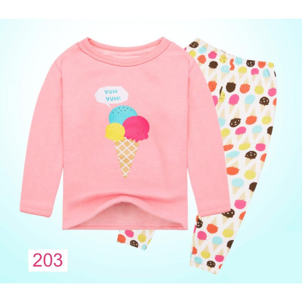 pjk-203-ชุดนอนเด็กหญิง-ผ้าหนากันหนาว-สีชมพูลายลูกโป่ง