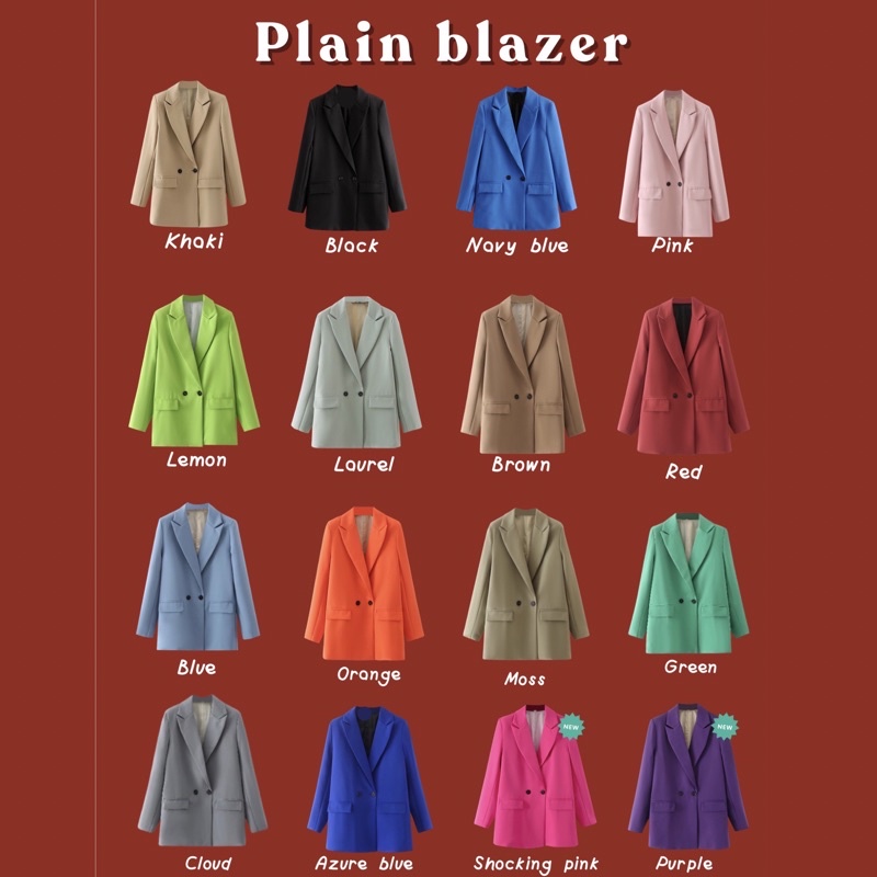 รูปภาพสินค้าแรกของPLAIN BLAZER เสื้อคลุมหลากสี