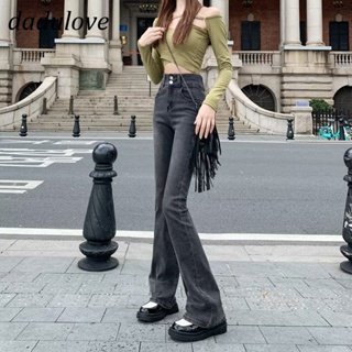 DaDulove💕 New Korean Style Gray Flared Jeans High Waist Niche Trousers Fashion plus Size Womens Clothing