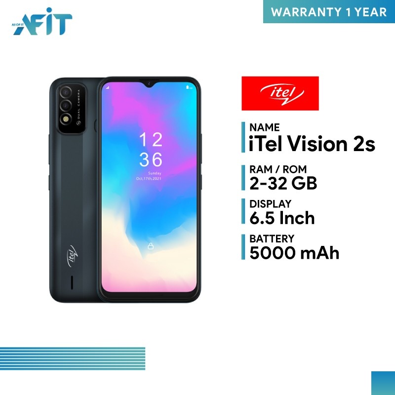 itel-vision-2s-2-32gb-หน้าจอใหญ่-6-5-นิ้ว-hd-กล้องหลังคู่-8mp-ai-แบต-5000-mah-ประกันศูนย์ไทย-1-ปี