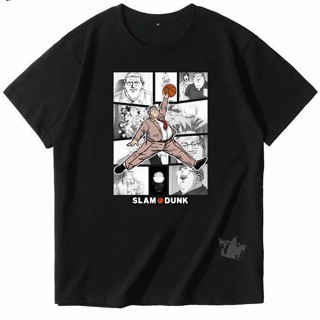 เสื้อยืดผ้าฝ้ายพิมพ์ลาย【hot tshirts】Slam DUNK เสื้อยืดลําลอง ลายการ์ตูนอนิเมะ Sakuragi Hanamichi แฟชั่นฤดูร้อน สไตล์ฮิปฮ