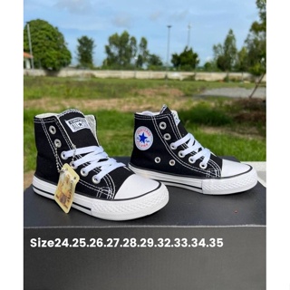 รองเท้าผ้าใบเด็กหุ้มข้อ Converse all star Classic มีไซส์ (24-35) รับประกันสินค้าสินค้าถ่ายจากรูปจริง