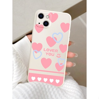 Korean pink heart เคสไอโฟน iPhone 11 8 Plus case X Xr Xs Max Se 2020 cover เคส iPhone 13 12 pro max 7 Plus 14 pro max