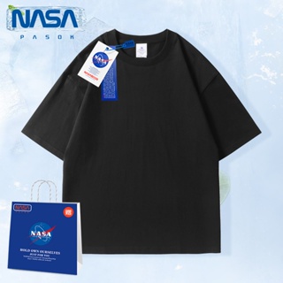 NASA Joint เสื้อยืดแขนสั้นผู้ชายฤดูร้อนผ้าฝ้ายสีทึบ Heavy TOP bottoming เสื้อหลวมเสื้อยืดผู้ชายเสื้อยืดวินเทจเสื้อเ_59