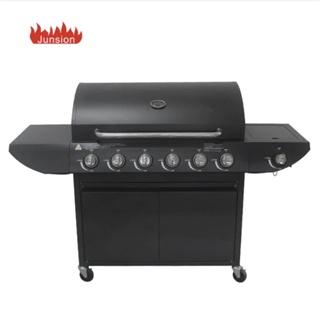 Junsion 6 burner Gas Barbeque Grill with Side Cooker