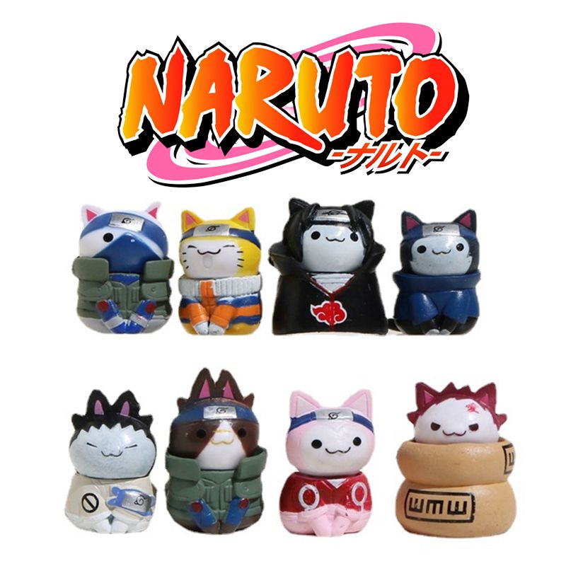 8pcs-set-cute-naruto-cat-action-figures-toys-anime-model-doll-kids-babys-fan-birthday-gift-room-decorate