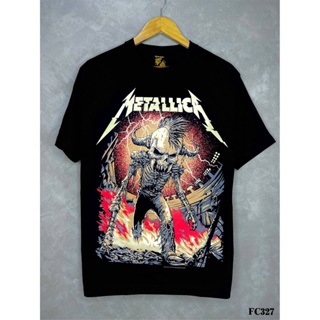 Metallicaเสื้อยืดสีดำสกรีนลายFC327