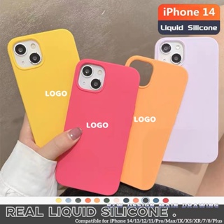 【พร้อมโลโก้】เคสโทรศัพท์มือถือซิลิโคน ป้องกันเลนส์ สีมาการอง สําหรับ iPhone 14 14ProMax 13Pro 13 12 11 Pro Max