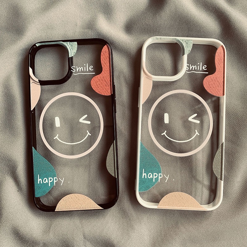 simple-smiley-face-phone-case-for-iphone-13-14promax-phone-case-for-iphone11-12-transparent-case-xrxs-drop-resistant-78plus