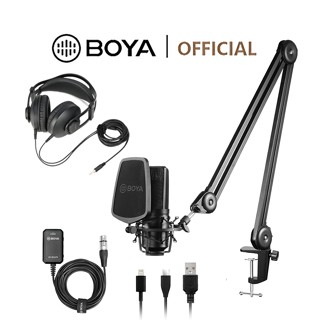 Boya BY-M1000 ชุดไมโครโฟนคอนเดนเซอร์ พร้อมแขนบูมมิกเซอร์ สําหรับไลฟ์สตรีมมิ่ง พอดคาสต์ บันทึกเสียง แล็ปท็อป พีซี ASMR Game