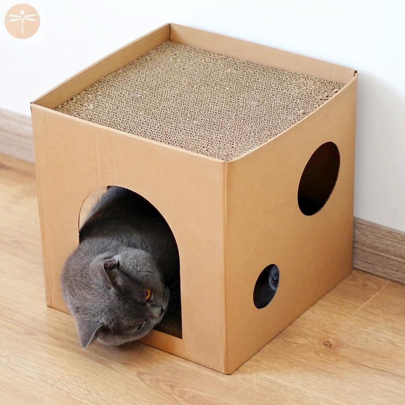 animal-pet-store-พร้อมส่ง-ที่ลับเล็บแมว-ของเล่นแมว-ที่ฝนเล็บแมว-บ้านแมว-กล่องกระดา-เหลี่ยม-แผ่นลับเล็บแมวราคาถูก