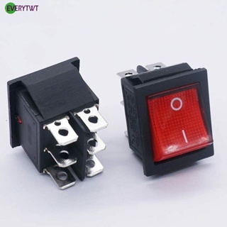⭐ Fast delivery ⭐New Panel Mount 1x Switch Rocker Switch W/RED Neon Lamp DPDT Contact DPDT ON-ON