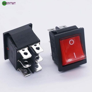 ⭐ Fast delivery ⭐New Panel Mount 1x Switch Rocker Switch W/RED Neon Lamp DPDT Contact DPDT ON-ON