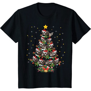 เสื้อยืด พิมพ์ลาย Raccoon Animal Lover Xmas ของขวัญคริสต์มาสเสื้อคู่รัก