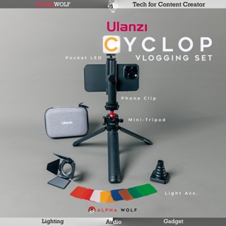 Ulanzi Cyclop Vlogging Set by ALPHA WOLF ชุดถ่ายวีดีโอด้วยมือถือ ขนาดพกพา ให้แสงนุ่ม และเสียงคมชัด รับประกัน 1 ปี