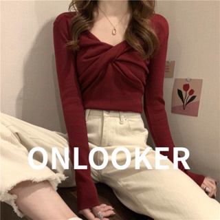 ONLOOKER เสื้อคริสมาสต์ เสื้อกันหนาวแขนยาวผญ หลวม ใส่สบายๆ 49Z22120201