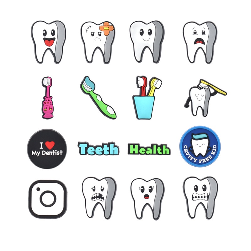 การ์ตูนแปรงสีฟัน-croc-jibbits-การแพทย์รองเท้า-charms-ฟัน-jibitz-charm-pin-ทันตแพทย์ฟัน-jibits-crocks-สําหรับผู้หญิงรองเท้าอุปกรณ์เสริมตกแต่ง