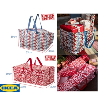 สินค้า IKEA อิเกีย ถุงอิเกีย ลายคริสต์มาส VINTERFINT ถุงใส่ของ ถุงชอปปิ้ง ถุงหิ้ว กระเป๋า กระเป๋าใส่ของ กระเป๋าแฟชั่น ถุงผ้า