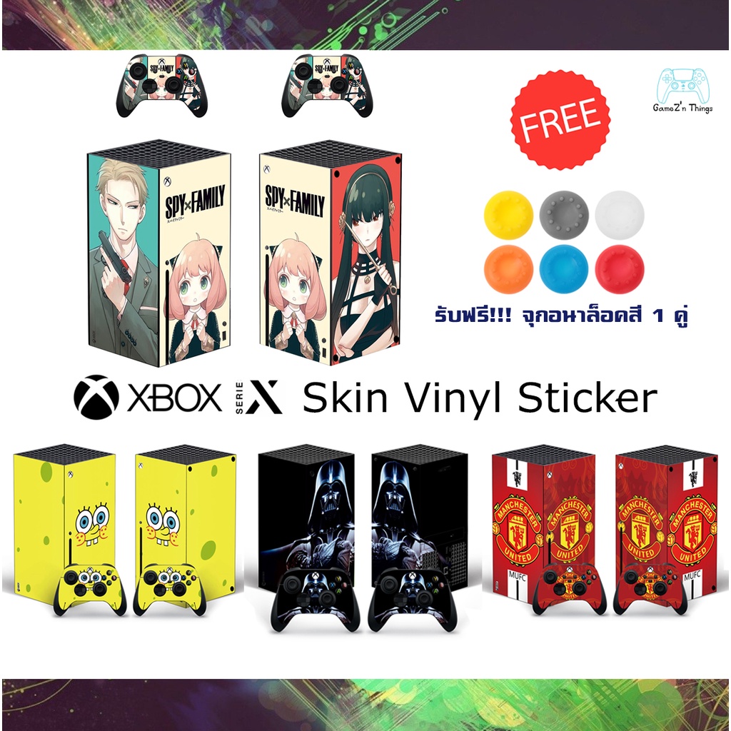 ภาพหน้าปกสินค้าสติกเกอร์ติดเครื่องและจอย กันรอย XBOX Series X Skin Vinyl Sticker *แถมฟรีจุกอนาล็อค จากร้าน gameznthings บน Shopee