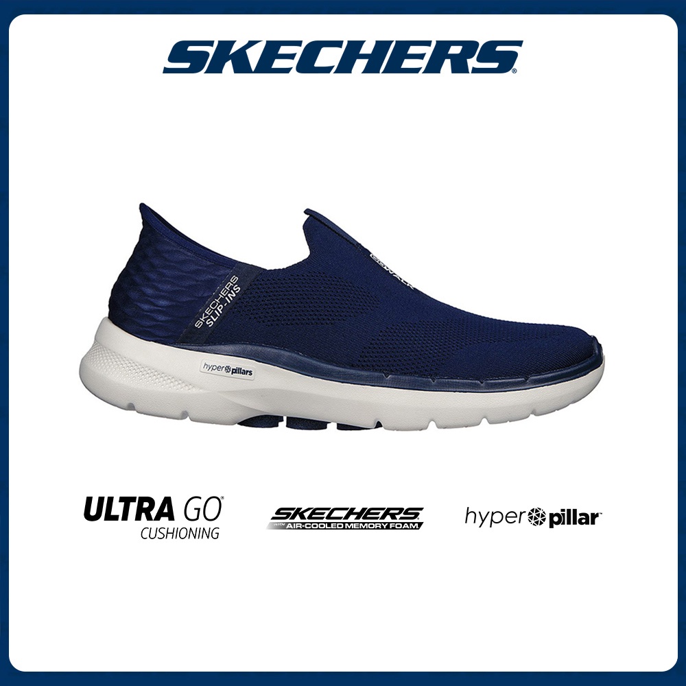 ภาพหน้าปกสินค้าSkechers สเก็ตเชอร์ส รองเท้าผู้ชาย รองเท้าผ้าใบ Men Slip-Ins GOwalk Easy On Walking Shoes - 216278-NVY - Air-Cooled Memory Foam, Dual-Density, Extra Wide Fit, Hyper Pillar Technology, Machine Washable, Ortholite, Slip-Ins, Ultra Go จากร้าน skechers_officialshop บน Shopee