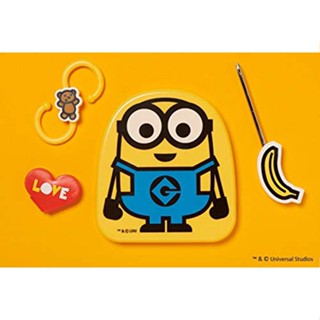 (มีกล่อง) Minion Driver Set ไขควงรูปกล้วย ขอเกี่ยวรูปตัว S และเคสสกรูเอนกประสงค์ใส่ในกล่องเก็บ