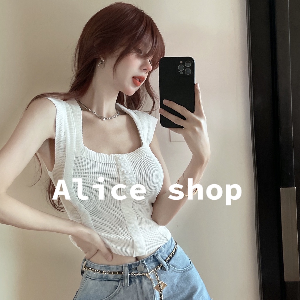 alice-เสื้อครอป-เสื้อครอปหญิง-แฟชั่น-ใส่สบายๆ-ไหมพรม-a20k018